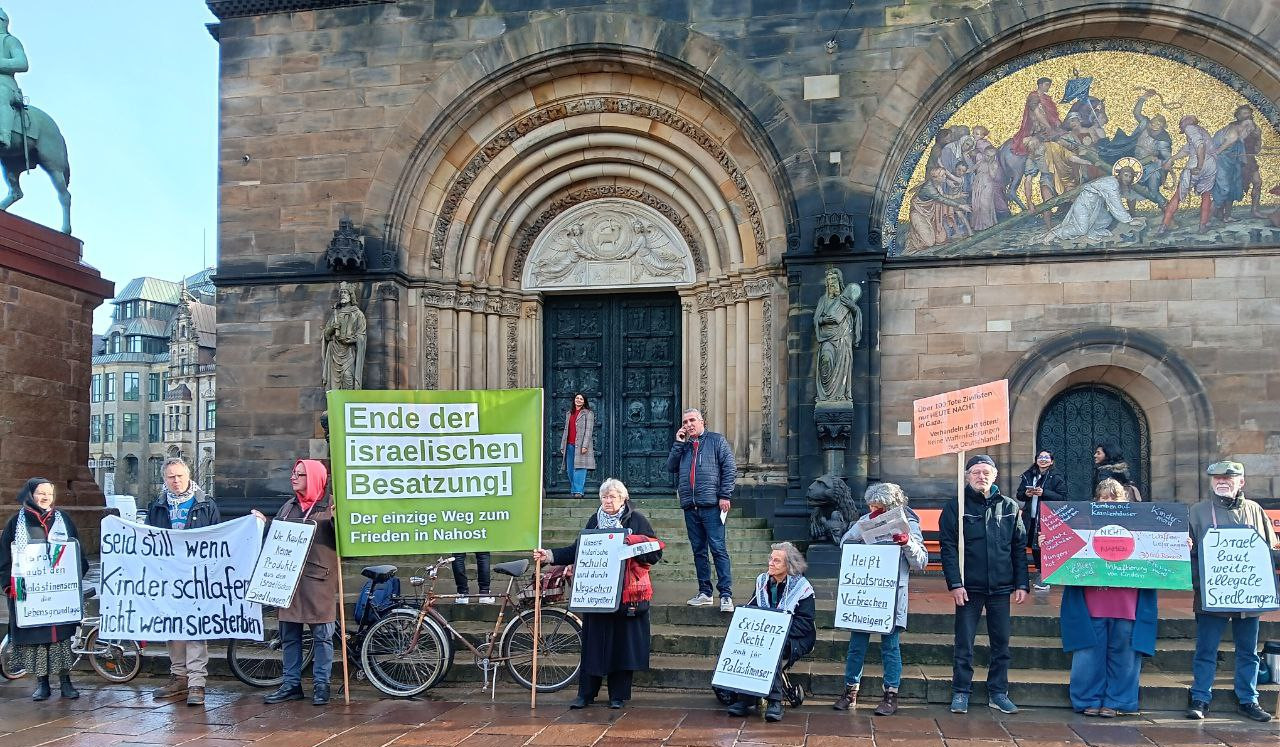 Palästina Mahnwache Bremer Dom