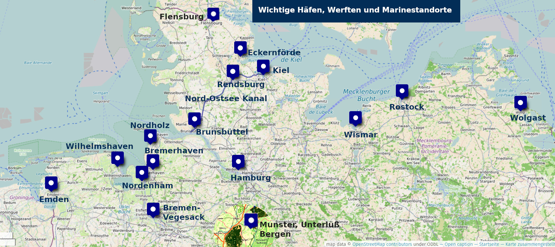 Karte Aufruestung Norddeutschland mit Markern